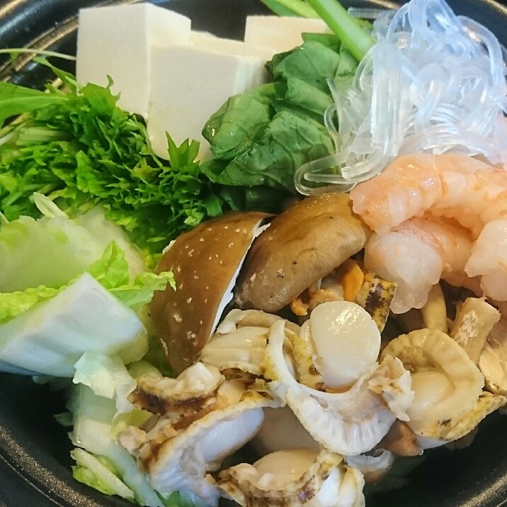 かにすきのつゆでえびホタテ鍋 レシピ 作り方 By Tomato 楽天レシピ